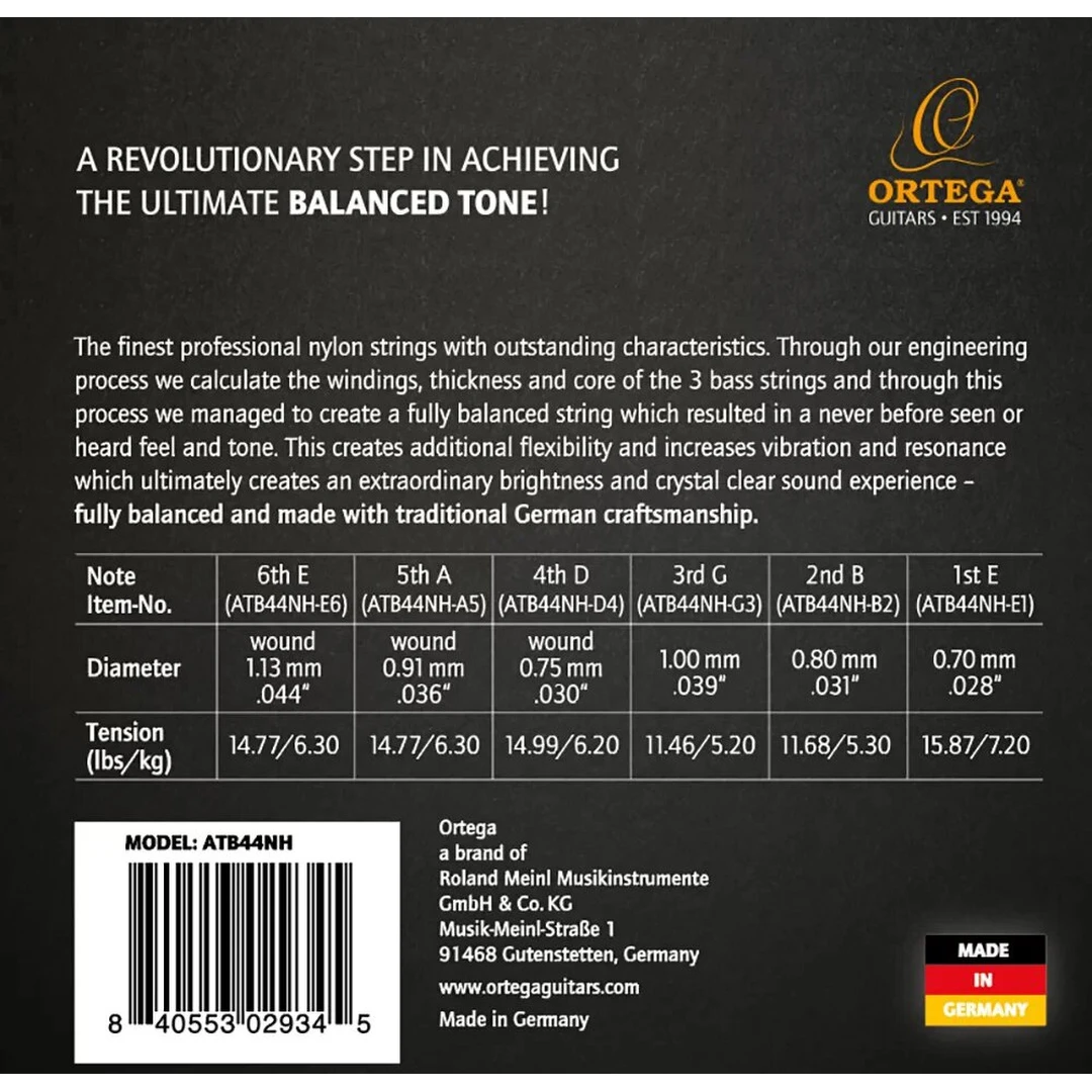 Струны для классической гитары Ortega ATB44NH
