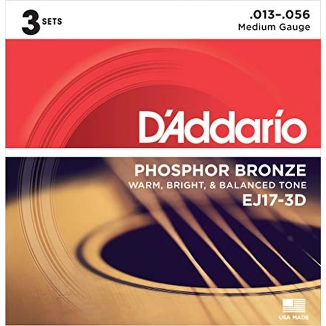 Струны для акустической гитары D'Addario EJ17-3D 13-56