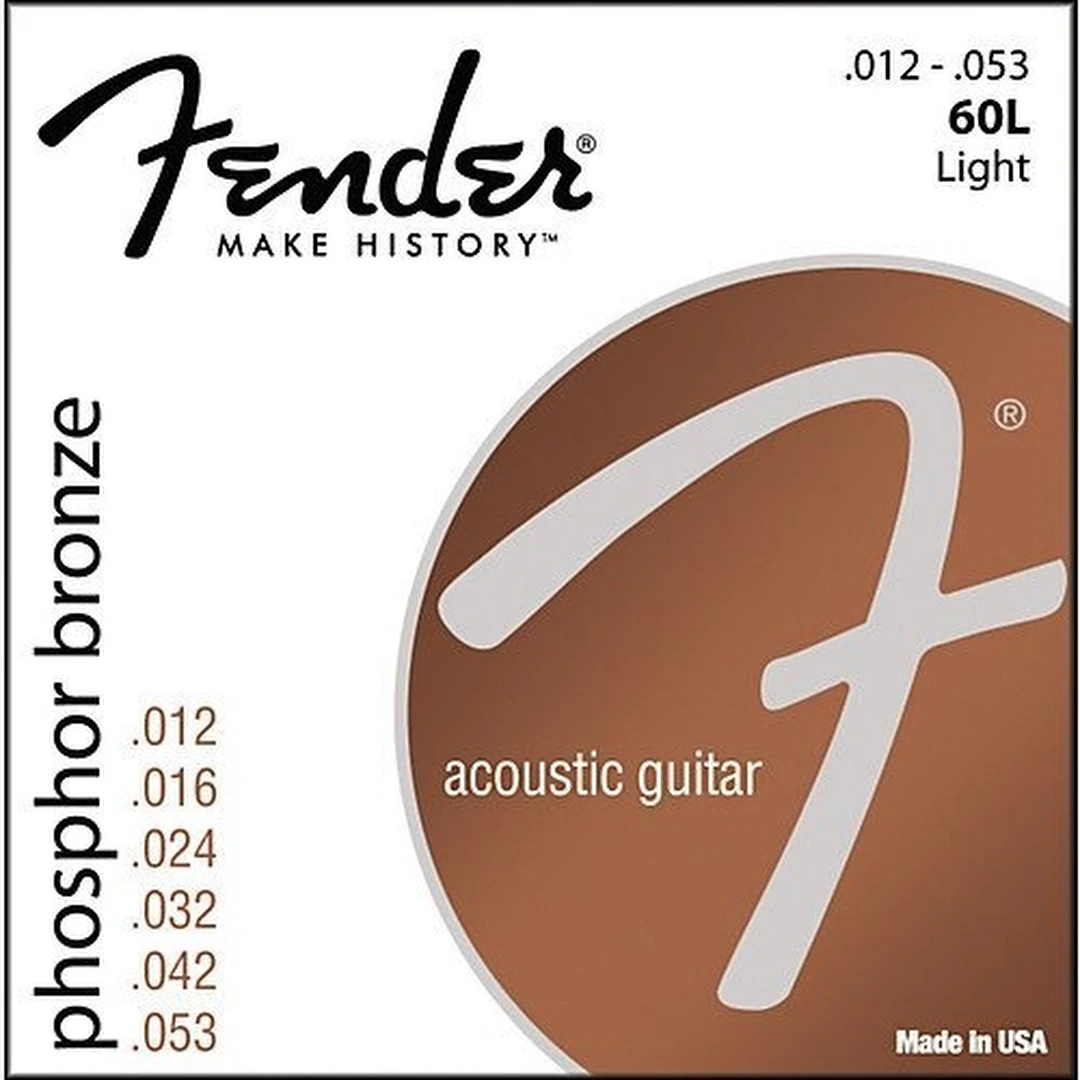 Струны для акустической гитары Fender 60L Phosphor Bronze Ball 12-53