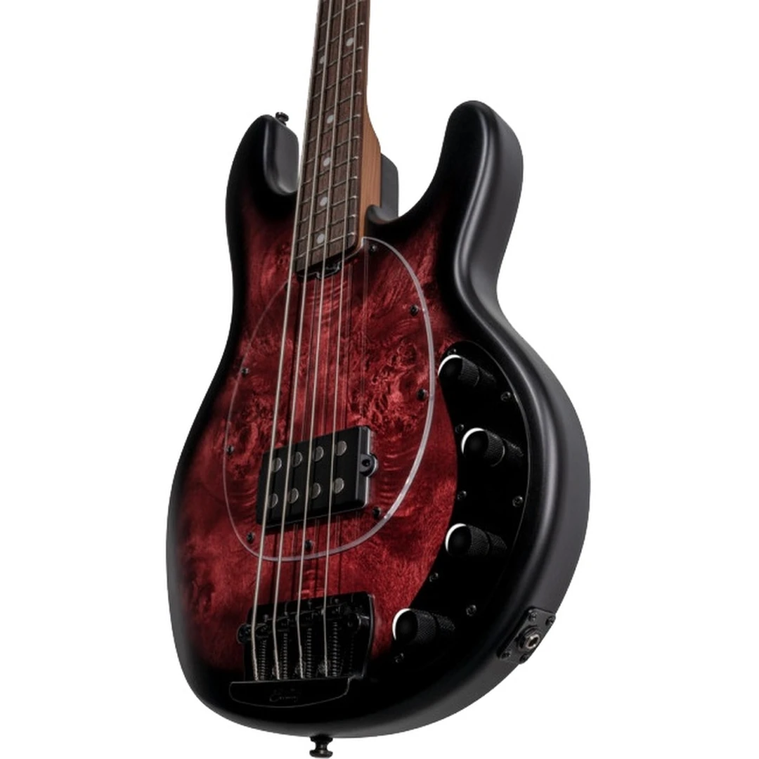 Бас-гитара Sterling by MusicMan StingRay Ray34PB Dark Scarlet Burst Satin