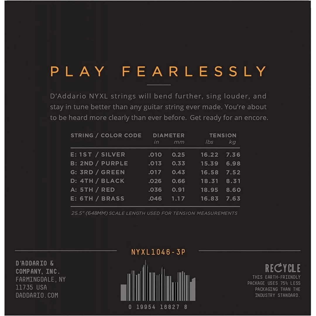 Струны для электрогитары D’Addario NYXL1046-3P 10-46