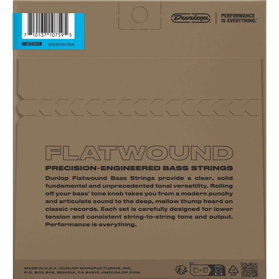 Струны для бас-гитары Dunlop DBFS45125M 45-125