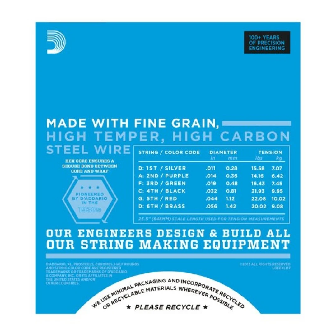Струны для электрогитары D'Addario EXL117 11-56