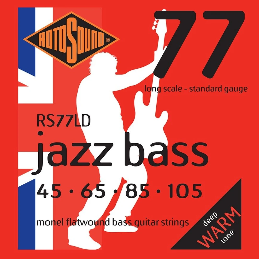 Струны для бас-гитары Rotosound RS77LD Jazz Bass Flatwound Strings Monel 45-105
