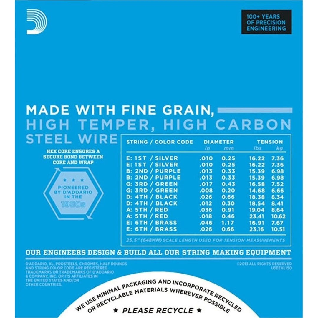 Струны для 12-струнной электрогитары D’Addario EXL150 10-46