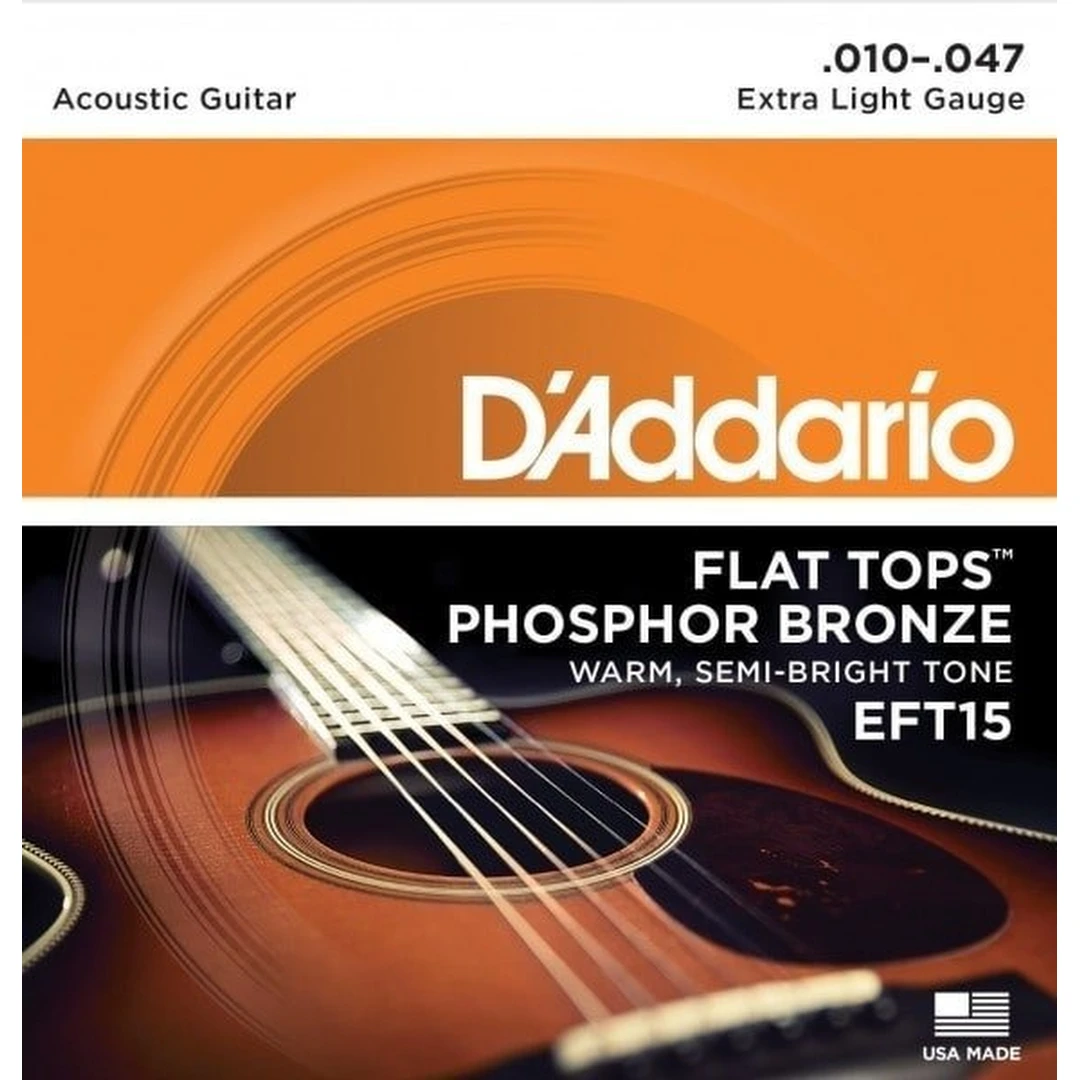 Струны для акустической гитары D'Addario EFT15 Extra Light 10-47