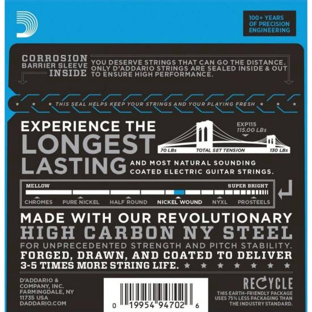 Струны для электрогитары D'Addario EXP115 11-49
