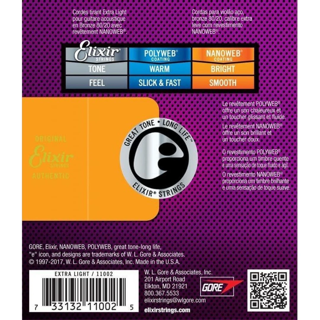 Струны для акустической гитары Elixir 11002 10-47