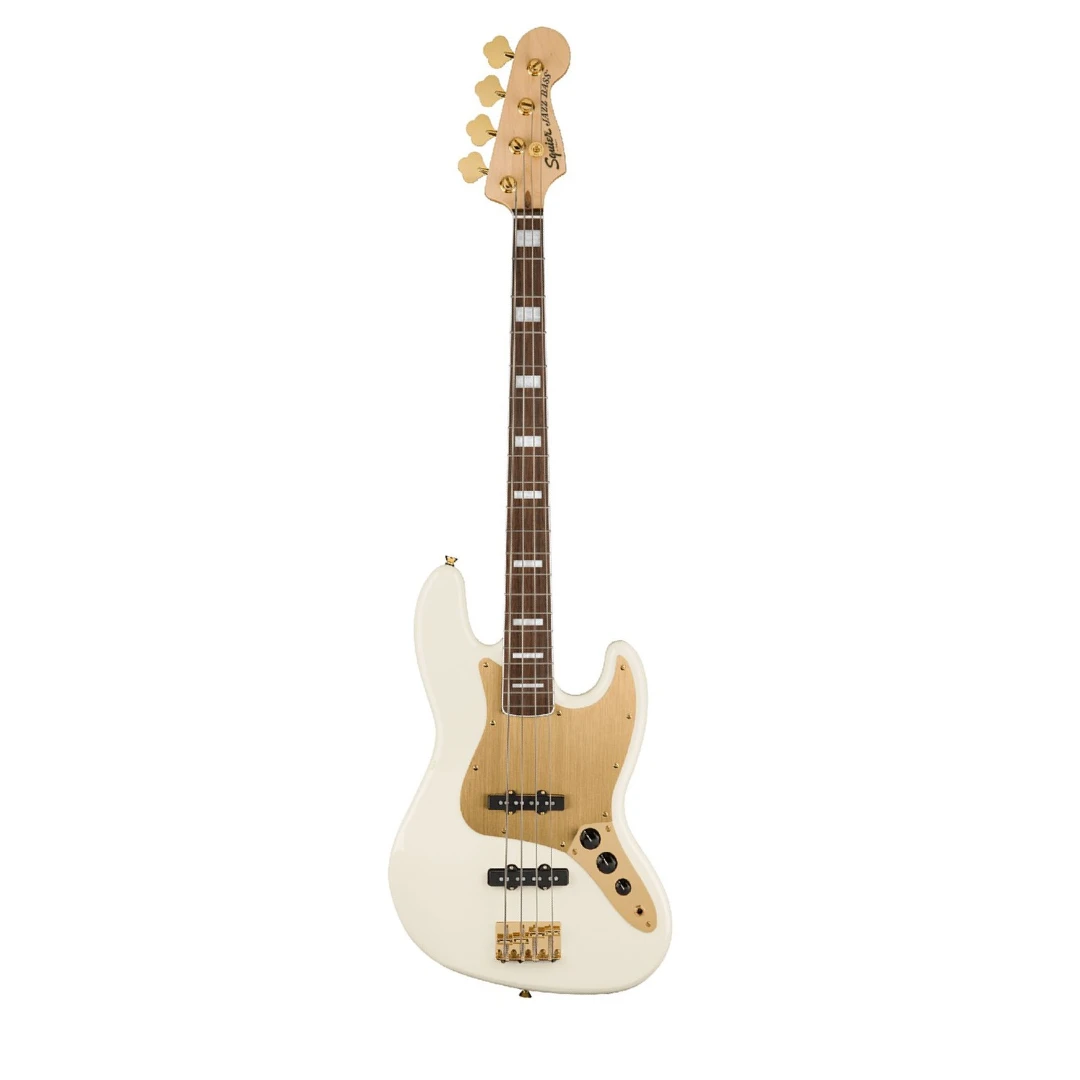 Бас-гитара Fender Squier 40th Anniversary Jazz Bass Gold Edition LRL Olympic White