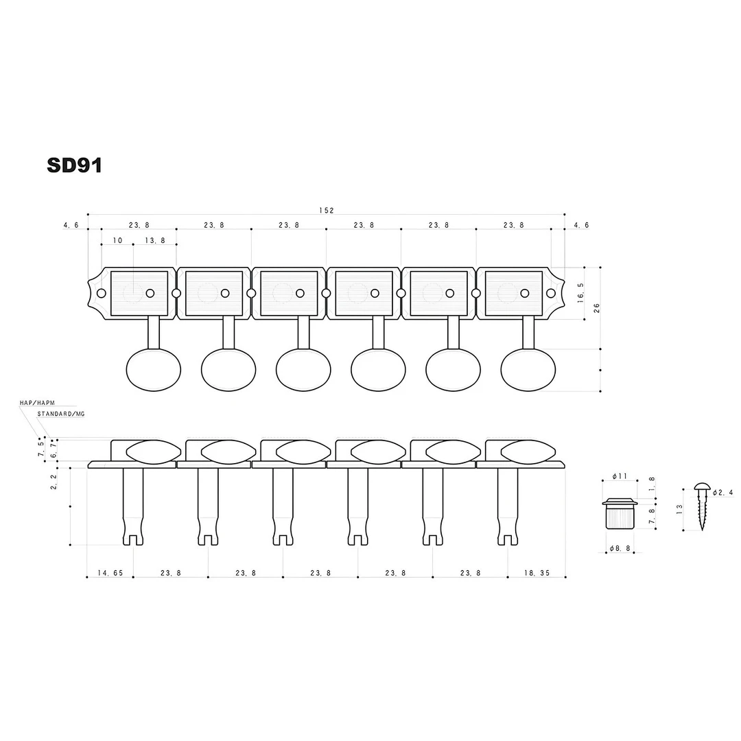 Колки Gotoh SD91-05M-N 6L