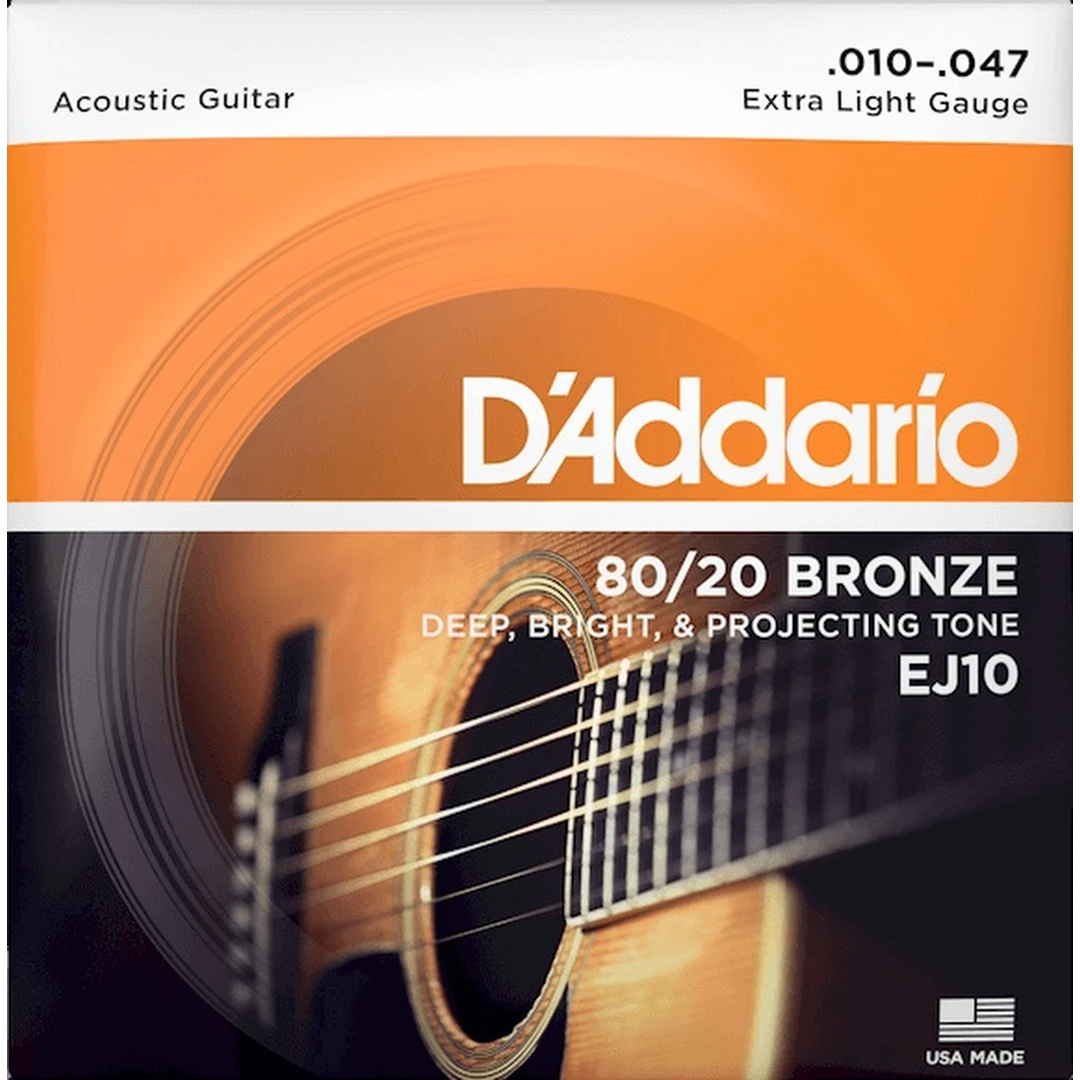 Струны для акустической гитары D'Addario EJ10 10-47