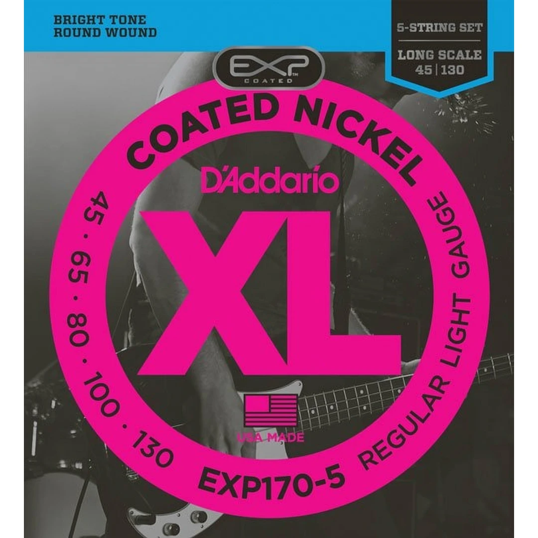 Струны для бас-гитары D'Addario EXP170-5 45-130