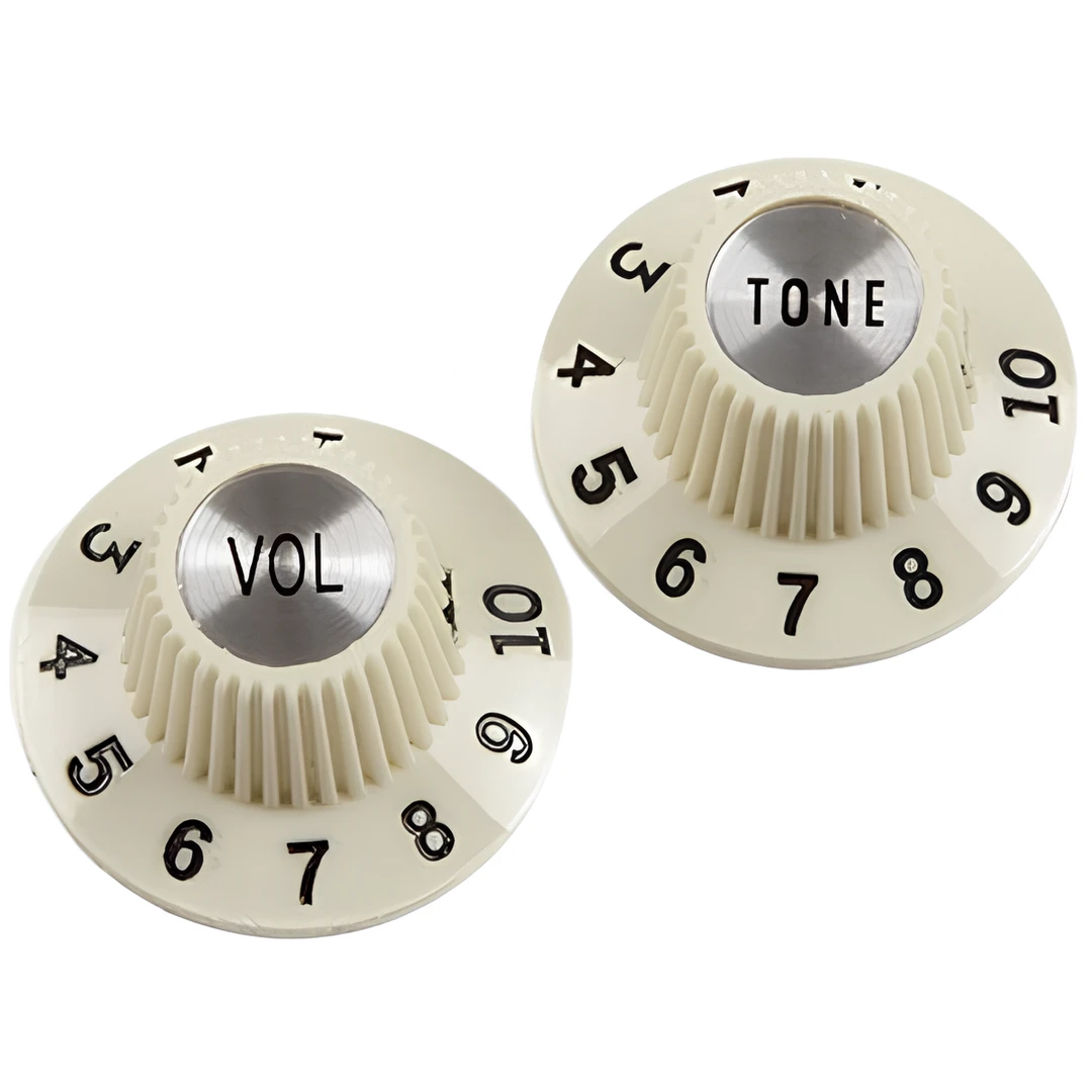 Ручки потенциометров Fender Pure Vintage 1965 Jazzmaster Witch Hat Knobs Vintage White