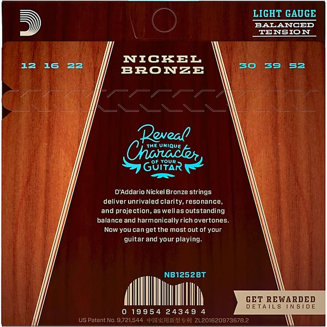 Струны для акустической гитары D’Addario NB1252BT 12-52