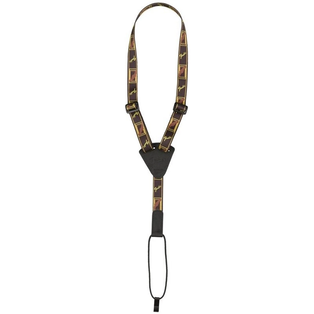 Ремень для укулеле Fender Monogrammed Ukulele Strap Black/Yellow/Brown