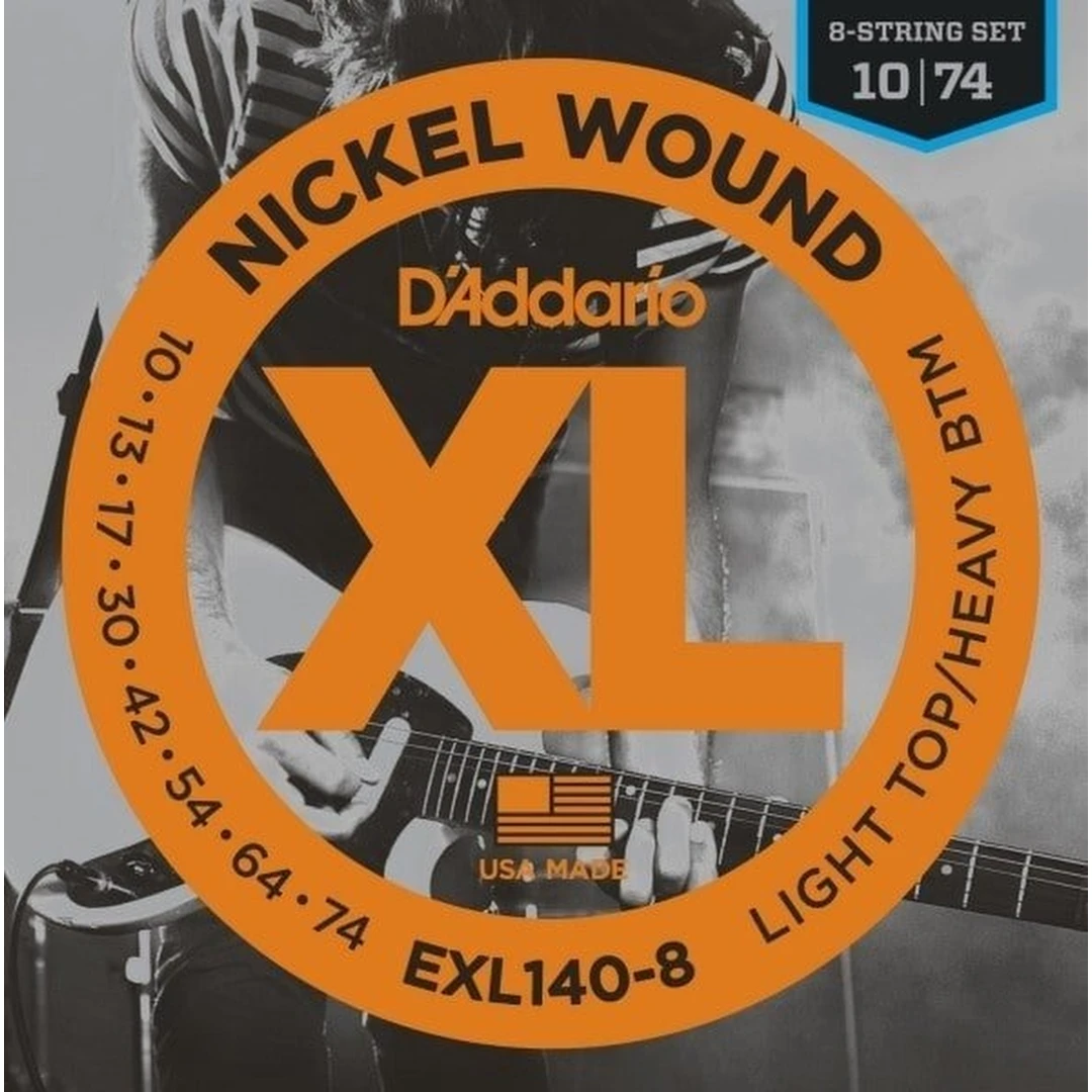 Струны для электрогитары D'Addario EXL140-8 10-74