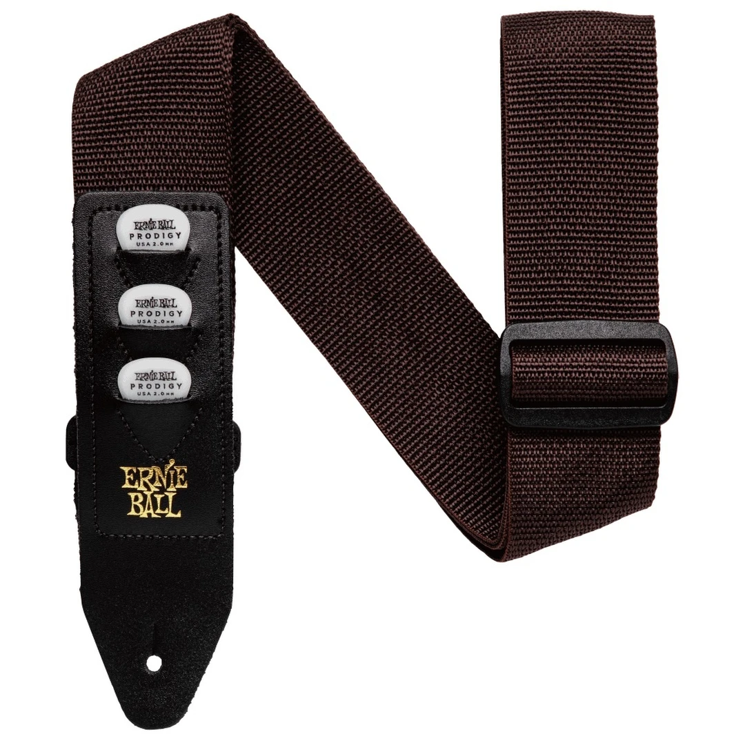 Ремень для гитары Ernie Ball Brown Pickholder 4250