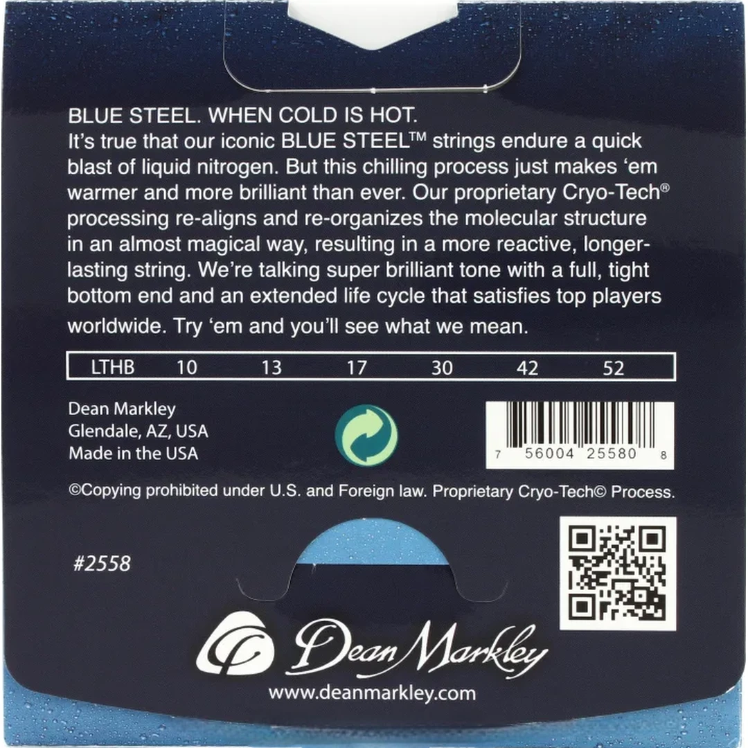 Струны для электрогитары Dean Markley 2558 Blue Steel 10-52