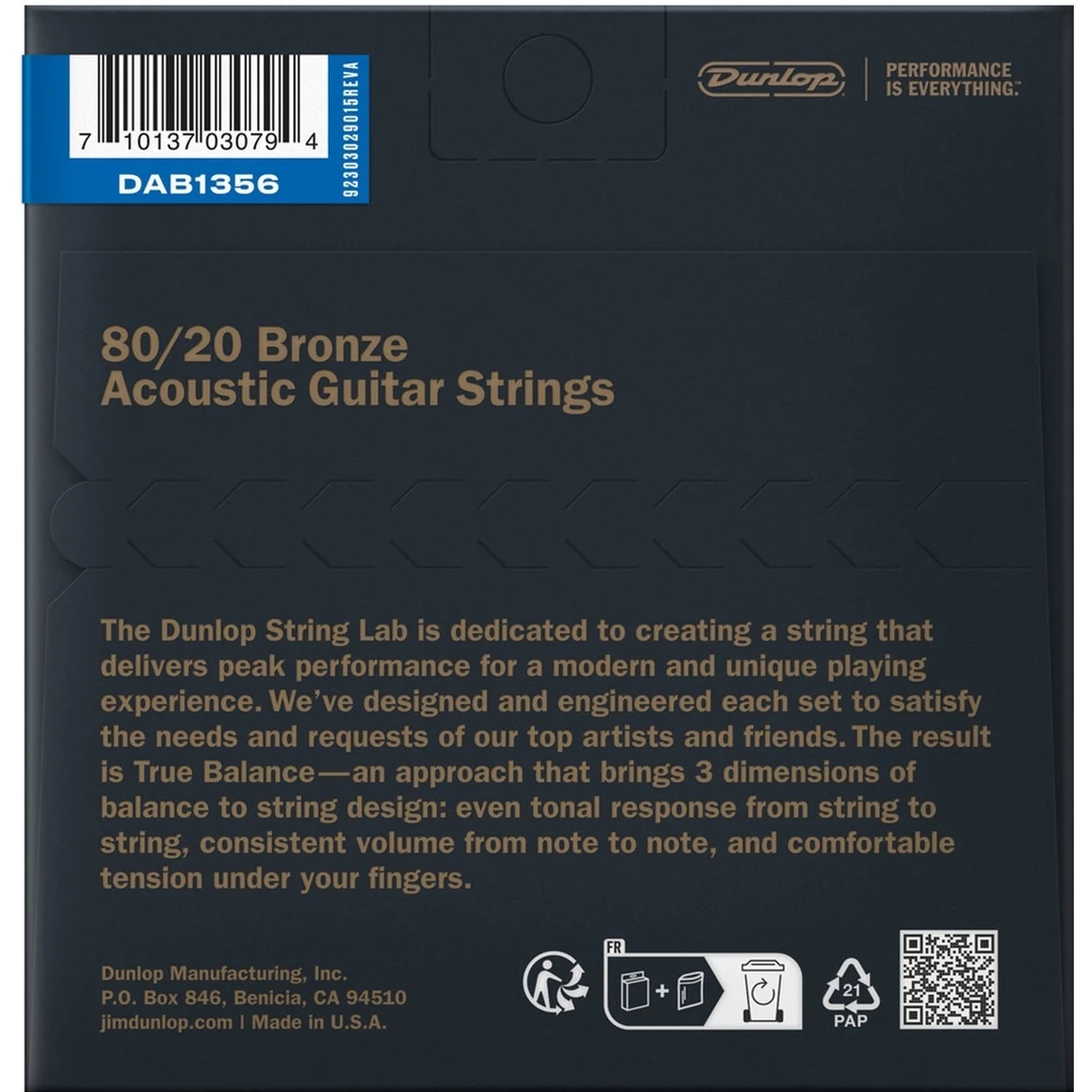 Струны для акустической гитары Dunlop DAB1356 13-56