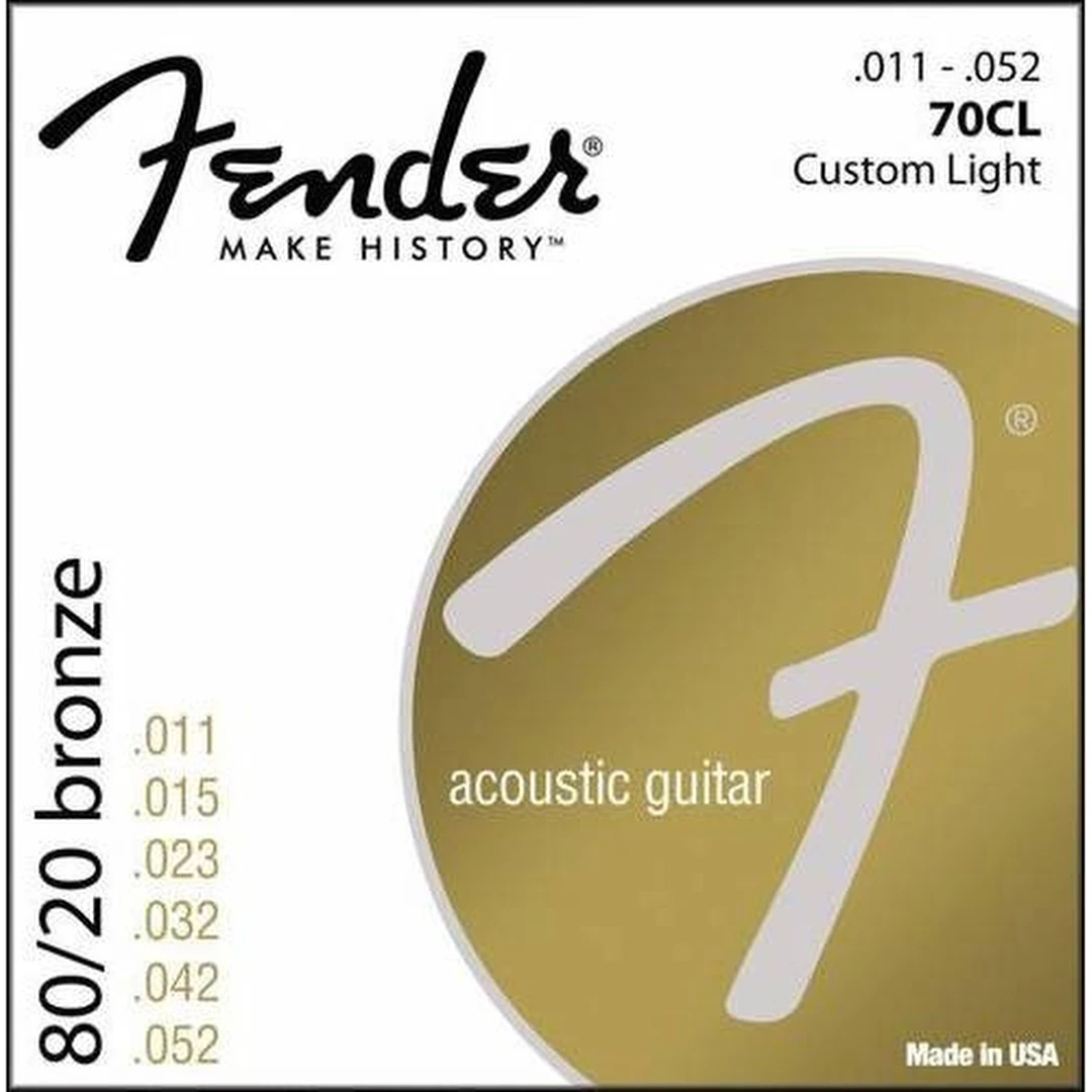 Струны для акустической гитары Fender 70CL 80/20 Bronze 11-52