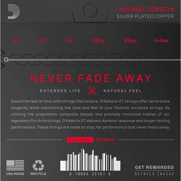 Струны для классической гитары D'Addario XTC45FF