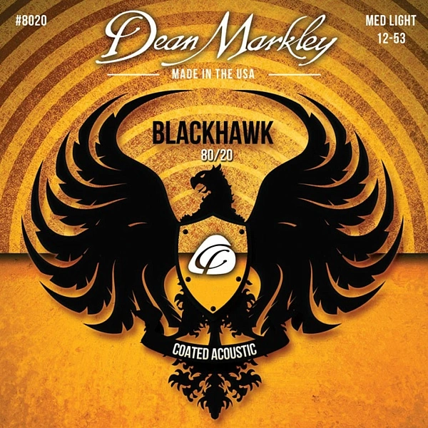 Струны для акустической гитары Dean Markley 8020 Blackhawk 80/20 12-53
