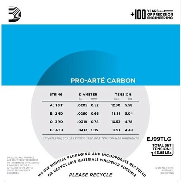 Струны для укулеле D'Addario EJ99TLG