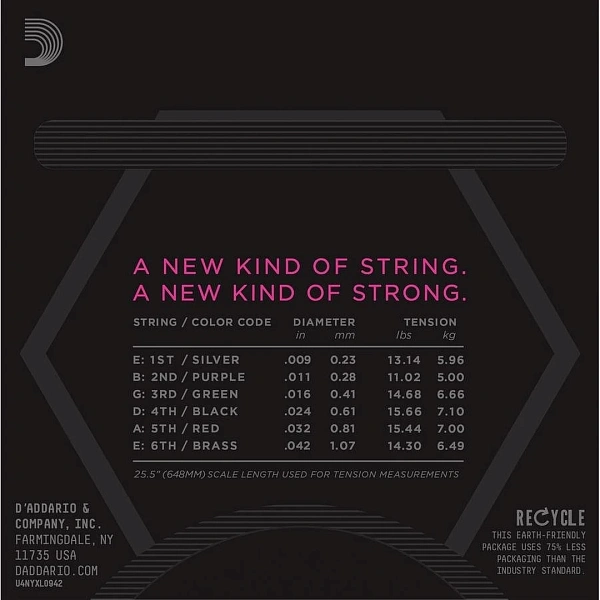 Струны для электрогитары D’Addario NYXL0942-3P 9-42