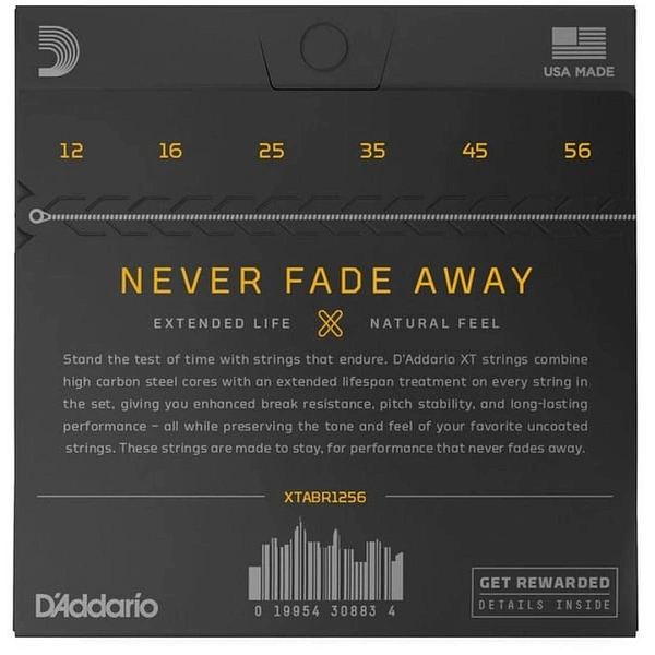 Струны для акустической гитары D'Addario XTABR1256 12-56