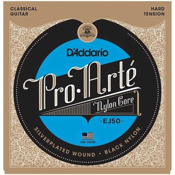 Струны для классической гитары D'Addario EJ50 Black nylon, Hard Tension