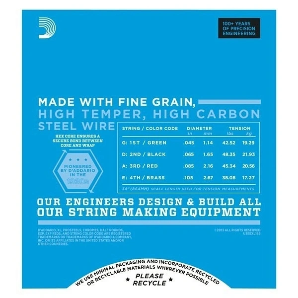 Струны для бас-гитары D'Addario ESXL165 45-105