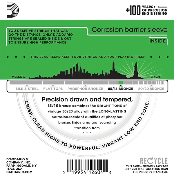 Струны для акустической гитары D'Addario EZ890 9-45