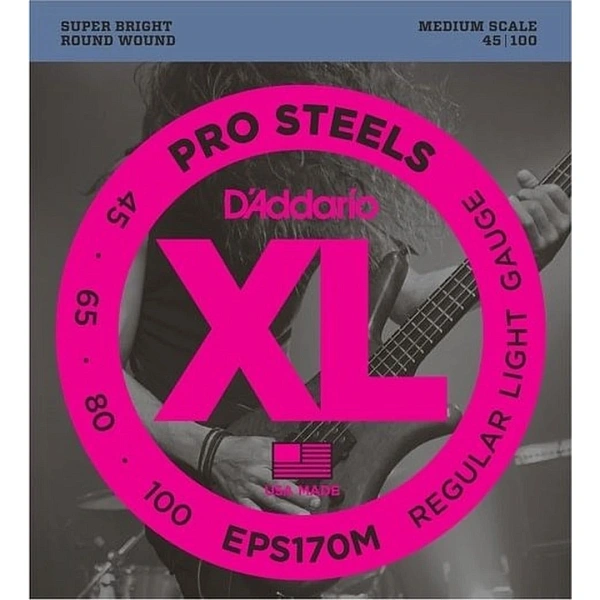 Струны для бас-гитары D'Addario EPS170M ProSteels 45-100