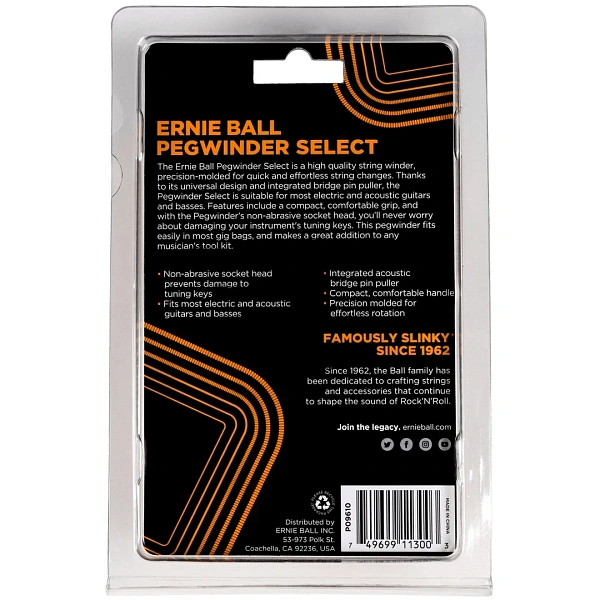 Вертушка для намотки струн Ernie Ball 9610 Pegwinder Select