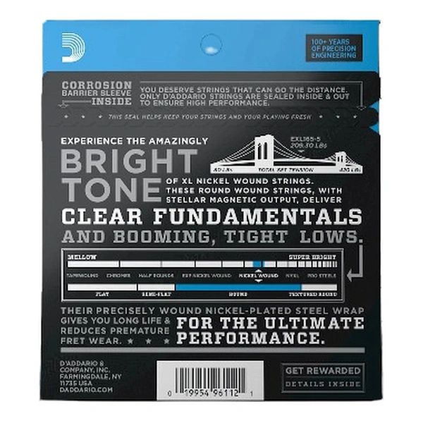 Струны для бас-гитары D'Addario EXP165 45-105