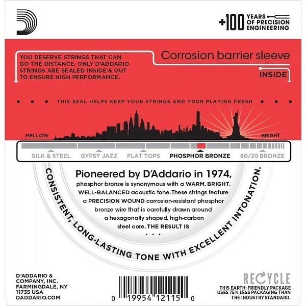 Струны для акустической гитары D'Addario EJ17 13-56