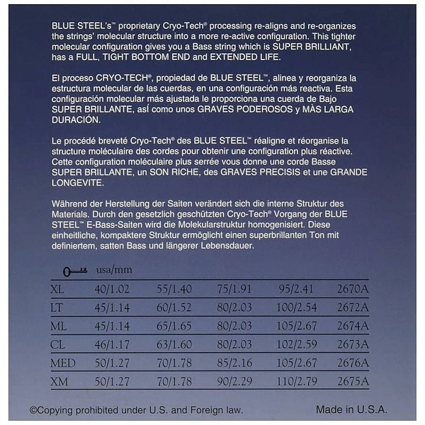 Струны для бас-гитары Dean Markley 2674A Blue Steel NPS 45-105
