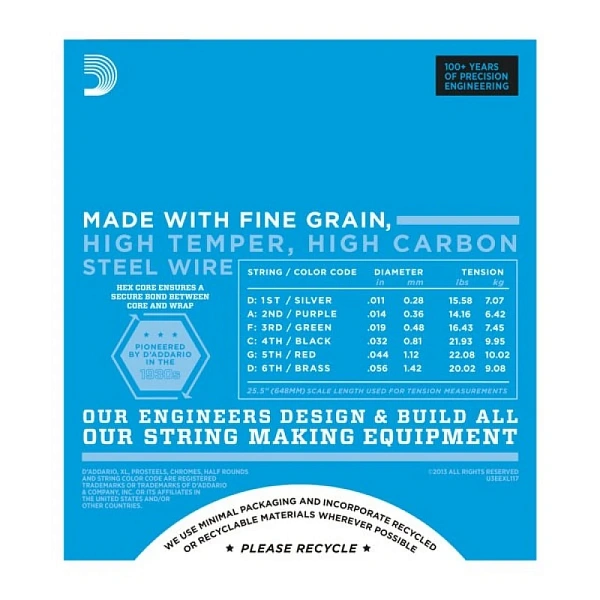 Струны для электрогитары D'Addario EXL117 11-56