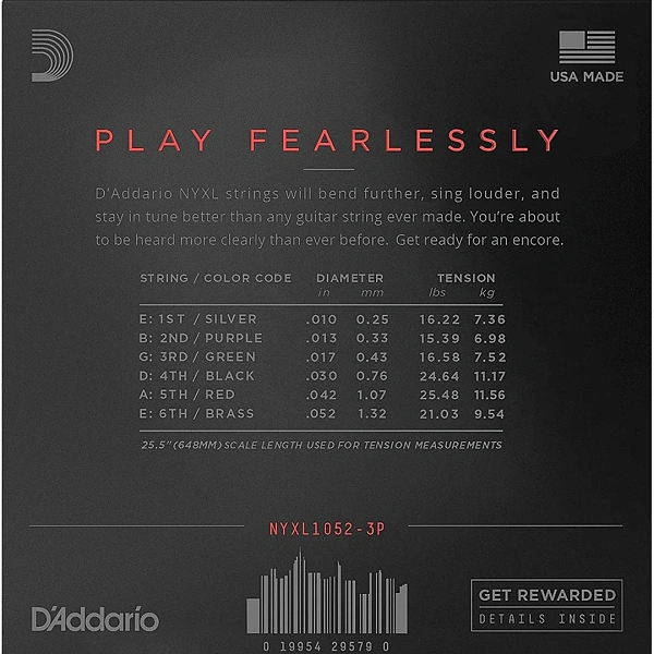 Струны для электрогитары D’Addario NYXL1052-3P 10-52