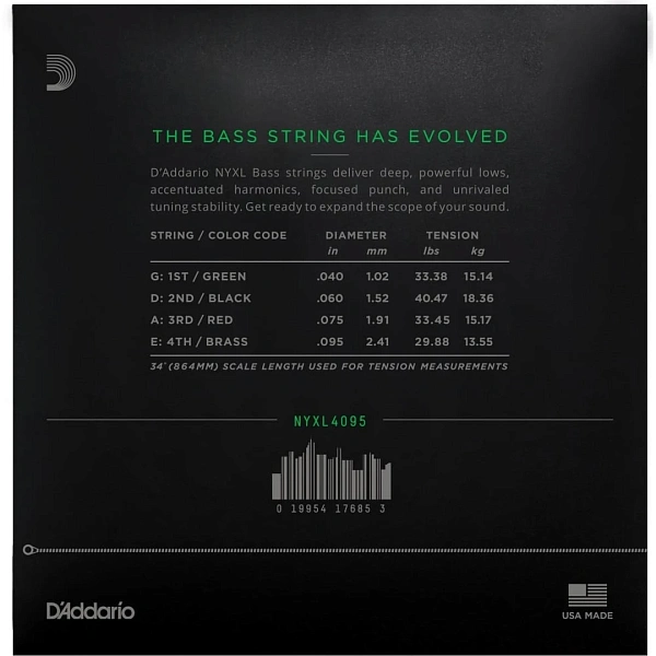 Струны для бас-гитары D’Addario NYXL4095 40-95