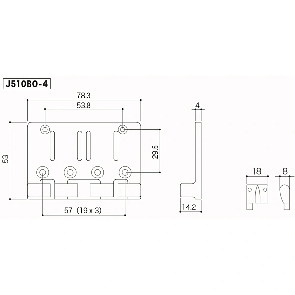 Бридж Gotoh J510B0-4 C