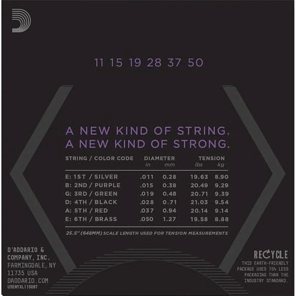 Струны для электрогитары D'Addario NYXL1150BT 11-50