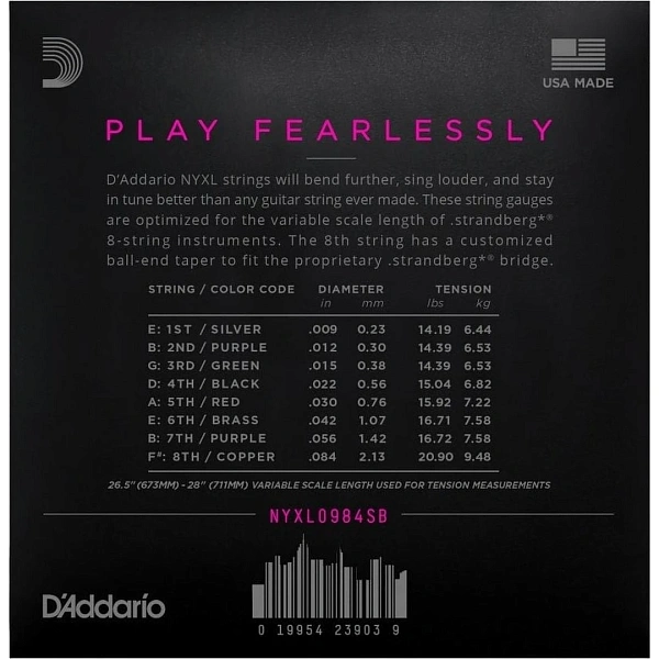 Струны для электрогитары D'Addario NYXL0984SB 9-84
