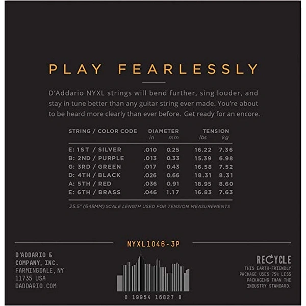Струны для электрогитары D’Addario NYXL1046-PW 10-46